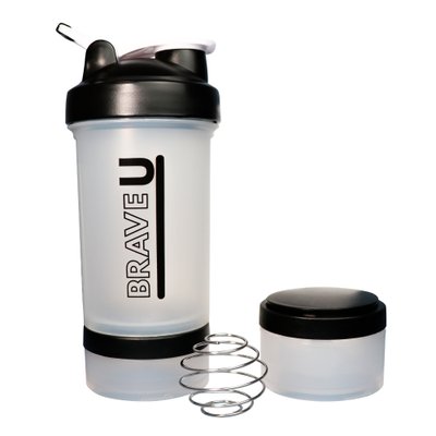 Shaker with containers 3 in 1 - 600ml Transparent 2022-10-2338 фото