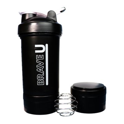 Shaker with containers 3 in 1 - 600ml Black 2022-10-2339 фото