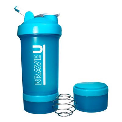 Shaker with containers 3 in 1 - 600ml Blue 2022-10-2340 фото