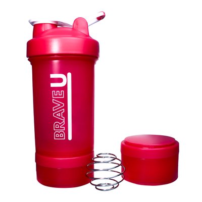 Shaker with containers 3 in 1 - 600ml Pink 2022-10-2342 фото