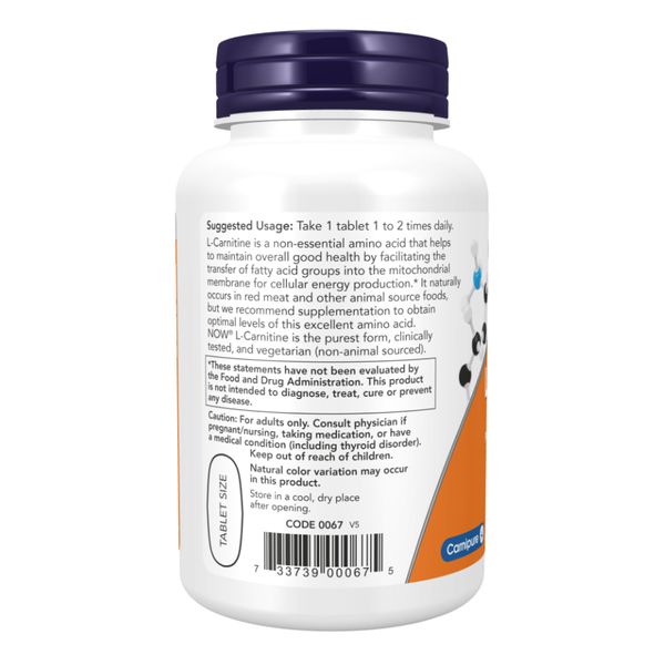 Carnitine Tartrate 1000mg - 100 tabs 2022-10-2540 фото