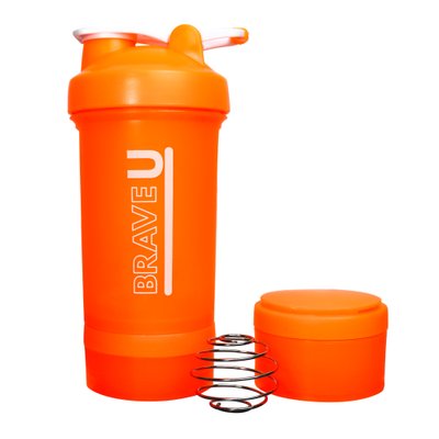 Shaker with containers 3 in 1 - 600ml Orange 2022-10-2343 фото