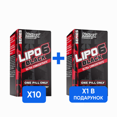 Lipo 6 Black Ultra Concentrate - 60 caps х 10 + x 1 Lipo 6 Black Ultra Concentrate - 60 cap в подарок!s promo_Lipo 6 Black Ultra Concentrate фото