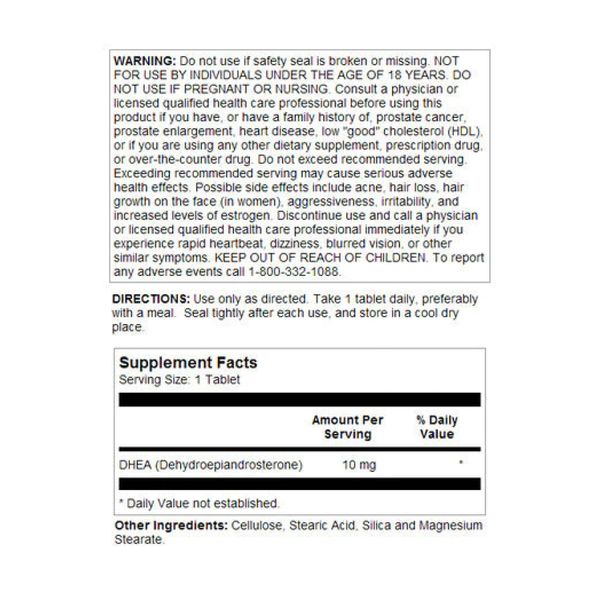 DHEA 10mg - 60 tabs 2023-10-2064 фото