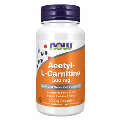 Acetyl L-Carnitine 500mg - 50 vcaps 100-58-5578635-20 фото