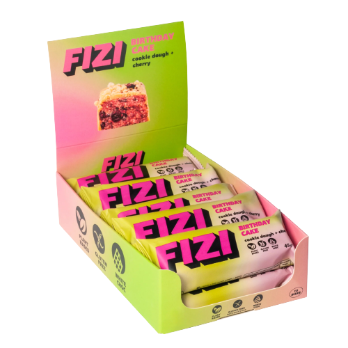 FIZI Protein Bar Box - 10x45g Cookie Dough + Chery 2022-10-0938 фото