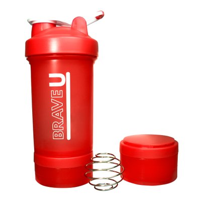 Shaker with containers 3 in 1 - 600ml Red 2022-10-2337 фото